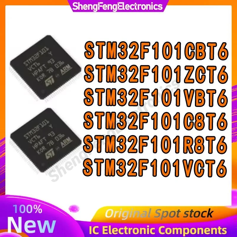 STM32F101C8T6 STM32F101VBT6 STM32F101VCT6 STM32F101R8T6 STM32F101CBT6 STM32F101ZCT6 IC رقاقة في المخزون