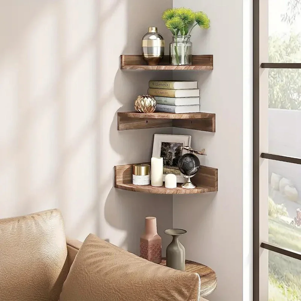 

Fan-shaped Shelves Corner Shelves Ample Storage Space Easy Installation High-quality Wood Reliable Storage Solution