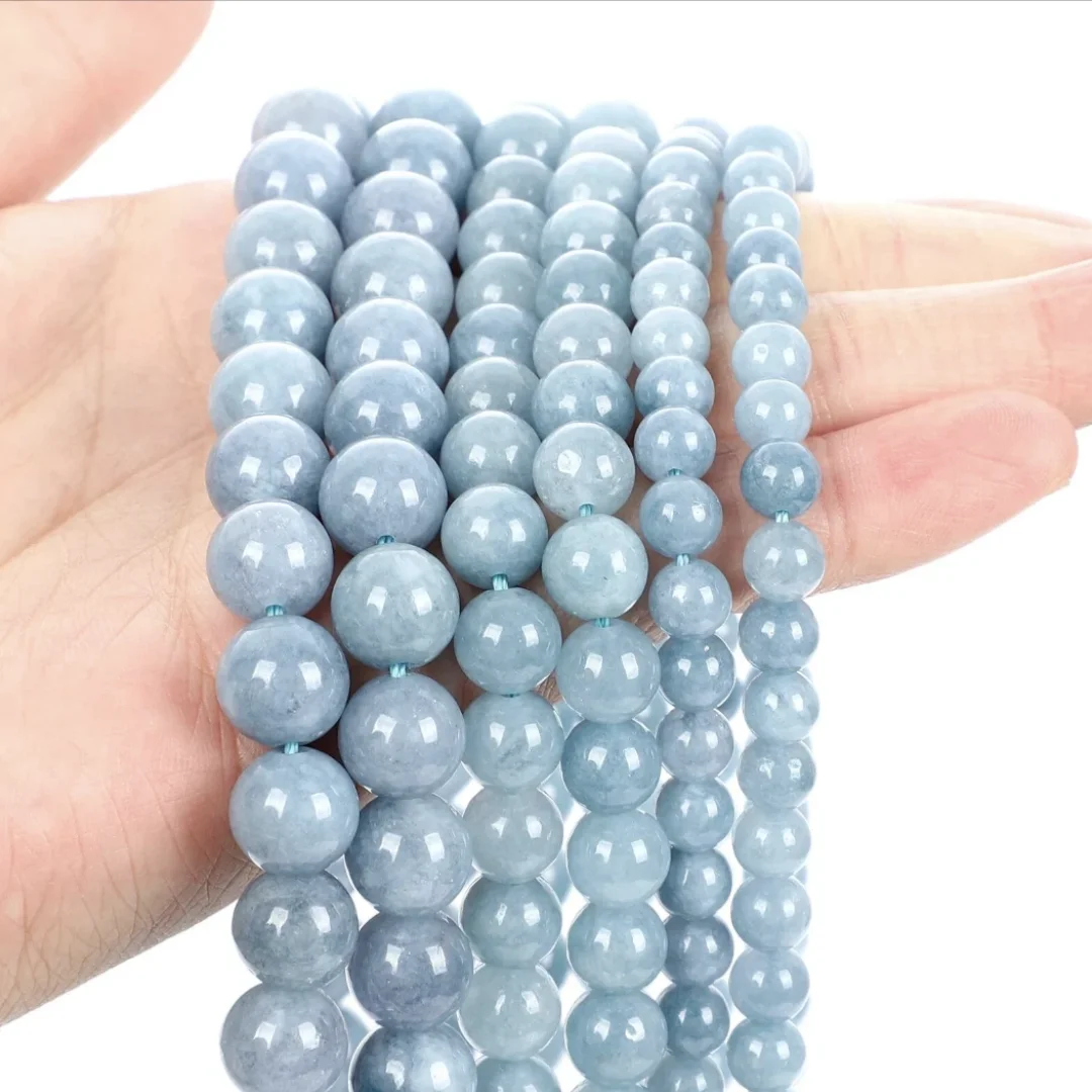 

6/8/10mm Angel Stone Beads String, Natural Round Semi Precious Stone Smooth Angel Stone beads, for making DIY jewelry
