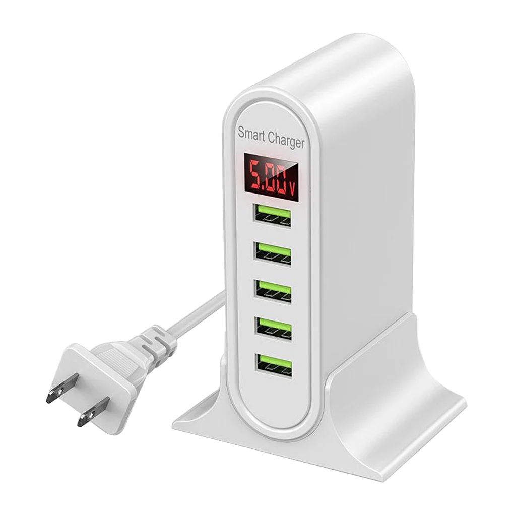 USB Charger LED Display Fast Station Chargers Fire-proof Desktop Home Equipment Multiple Protection Device Appliances