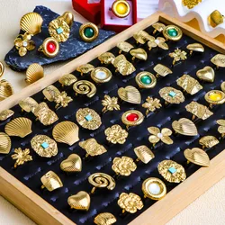 10/20/30Pcs/Lot Vintage Charm Open Rings Men Women Exaggerated Rings Daily Party Jewelry Gifts Random Shipping