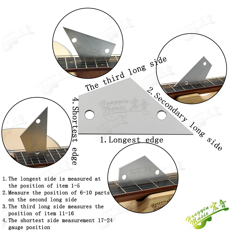 HUATOOL Guitar Bass Fret Leveling Ruler Fret Rocker Luthier Tool for Acoustic Electric Guitar Bass Fingerboard Repair Making Acc