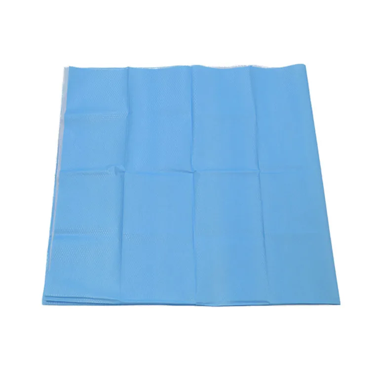 

Hospital Use Folded 80*80cm Medical Disposable Delivery Blue Surgical Drapes