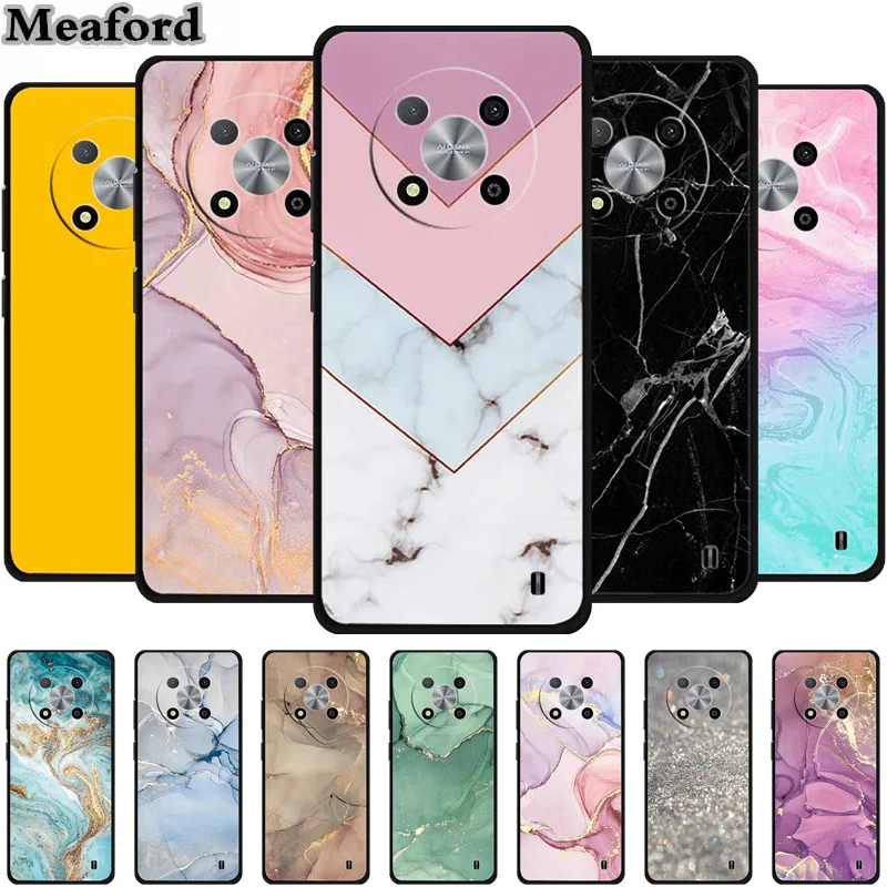 For ZTE Blade A73 5G Marble Case Soft Silicone TPU Cover For ZTE Blade A73 5G 7160N Phone Shell Bumper Printed Colorful etui