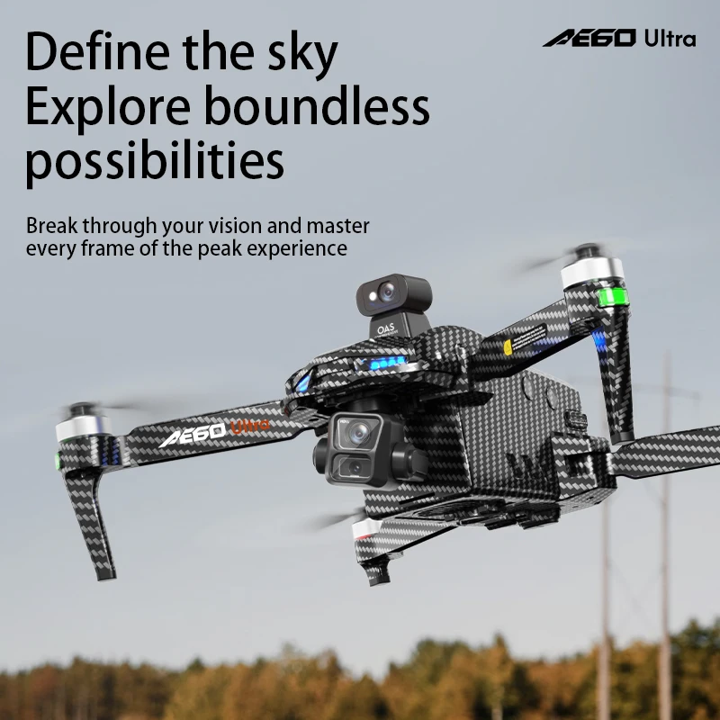 New AE60 RC Dr-one 4K 3-Axis Professional Brushless Gimbal Digital Transmission Laser Obstacle Avoidance Dron Big Screen Control