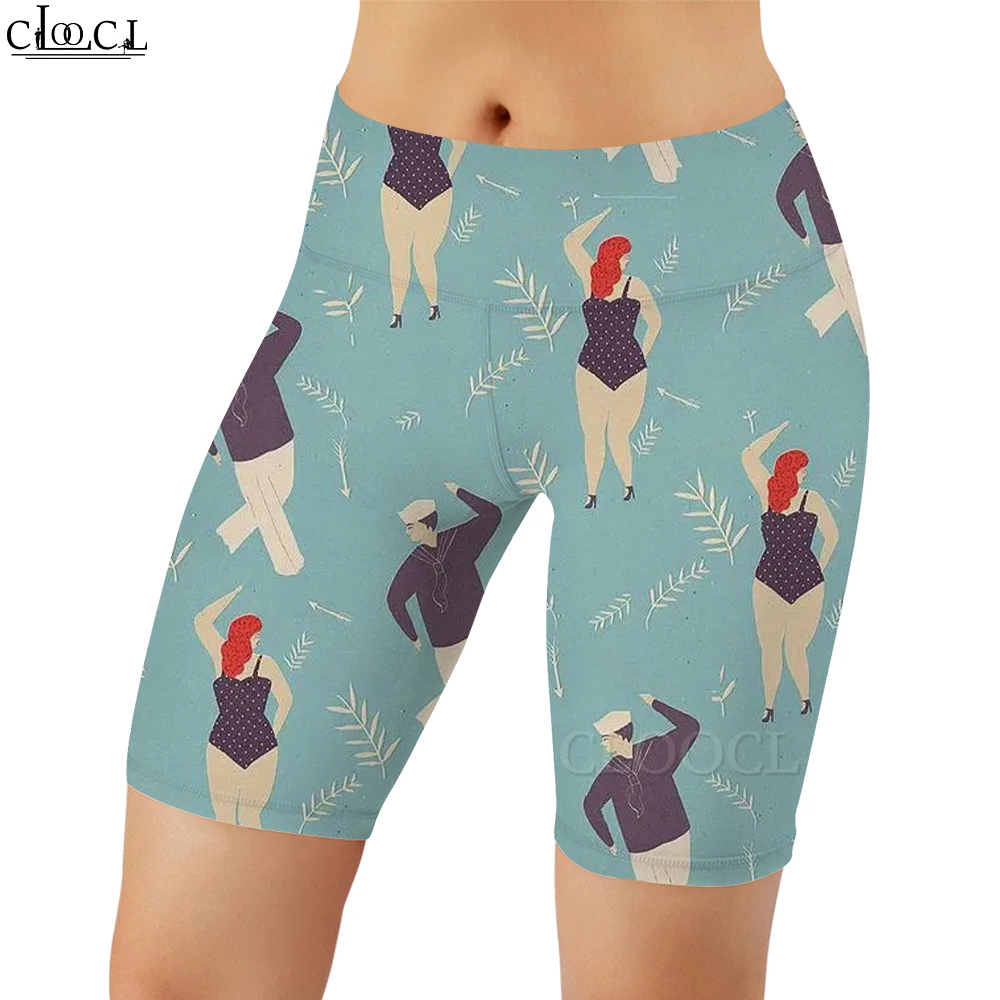 Cloocl moda treino feminino legging menina menino dança ilustração impressão casual feminino sexy ginásio moletom para o sexo feminino