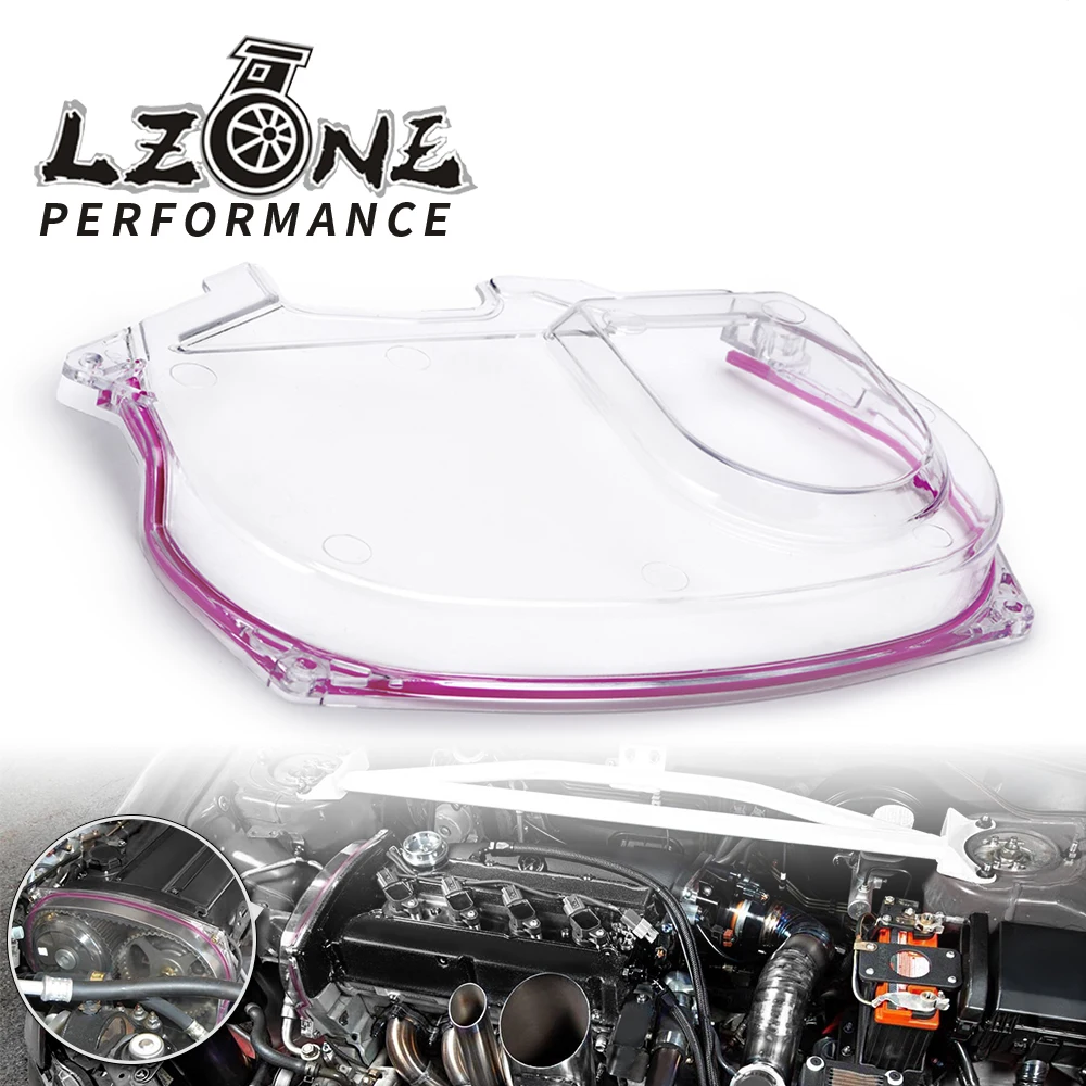 LZONE - Clear Cam Gear Timing Belt Cover Pulley For Mitsubishi Lancer Evolution EVO 9 IX Mivec 4G63 JR6334