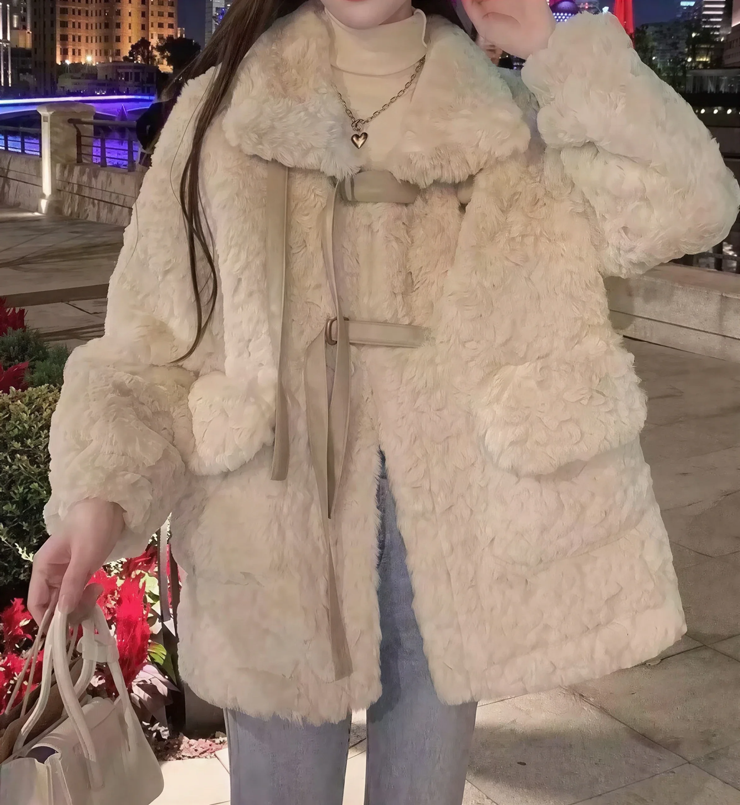 Parkas für Damen, Vintage-Winter, gesteppt, gepolstert, verdeckte Schärpen mit Klappentaschen, exquisit, hochwertig, raffiniert, elegant, Premium-OL