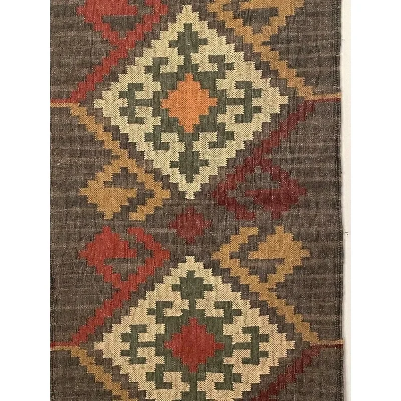 Rug Wool Jute Kilim Runner Carpet Nordic Navajo Handmade Hallway Accent Area Rug