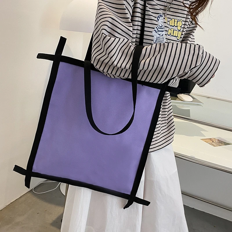 

VeryMe Canvas Shoulder Bag Large Capacity Totes New Korea Casual Shopper Handbags Individuality Travel Shopping sac a main femme