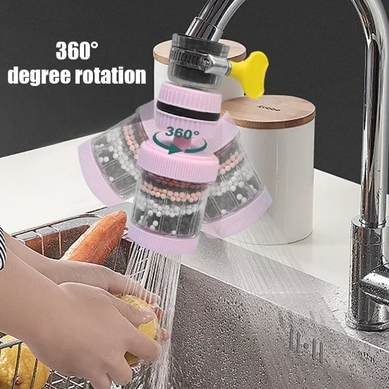 2024 New 6-layers Water Filter Tap Purifier 360° Rotation Universal Faucet Aerator Splash Nozzle Mixer Bubbler Bathroom Faucet