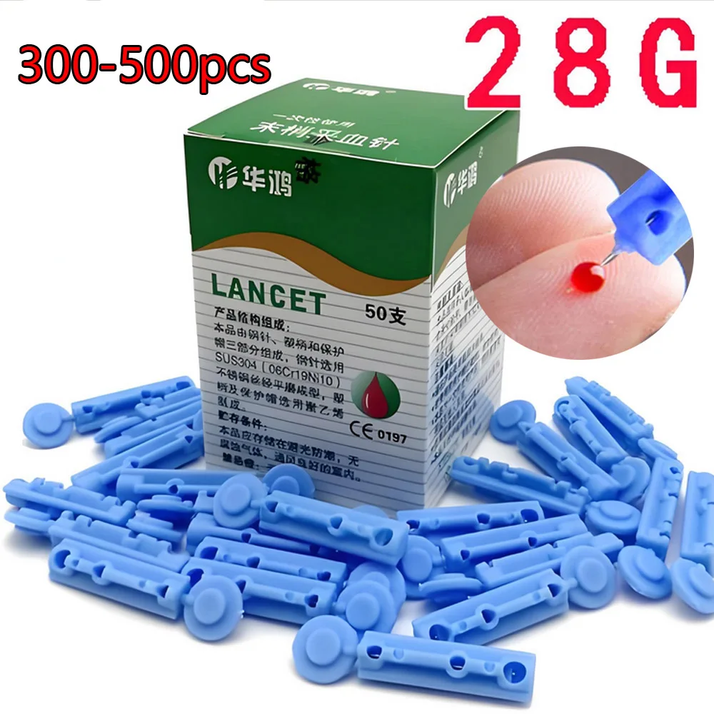 

300-500 шт. одноразовых ланцетов-игл для забора крови, 28G, для ручек-лансетов, стерильные, для дренажа крови