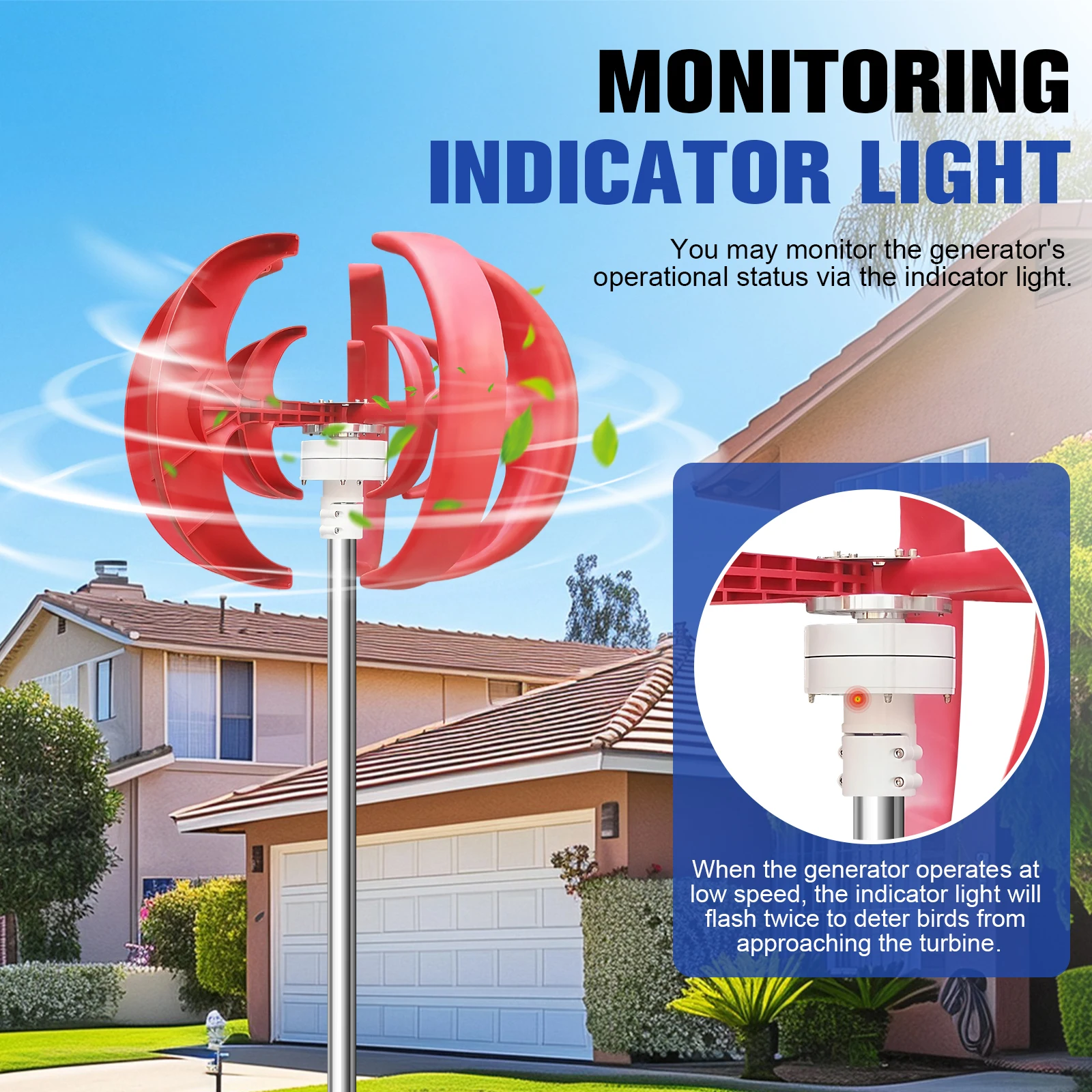컨트롤러가 있는 12V 풍력 발전기 해양 가로등 발전기 낚시 보트 테라스 캐빈 선박용 녹 방지