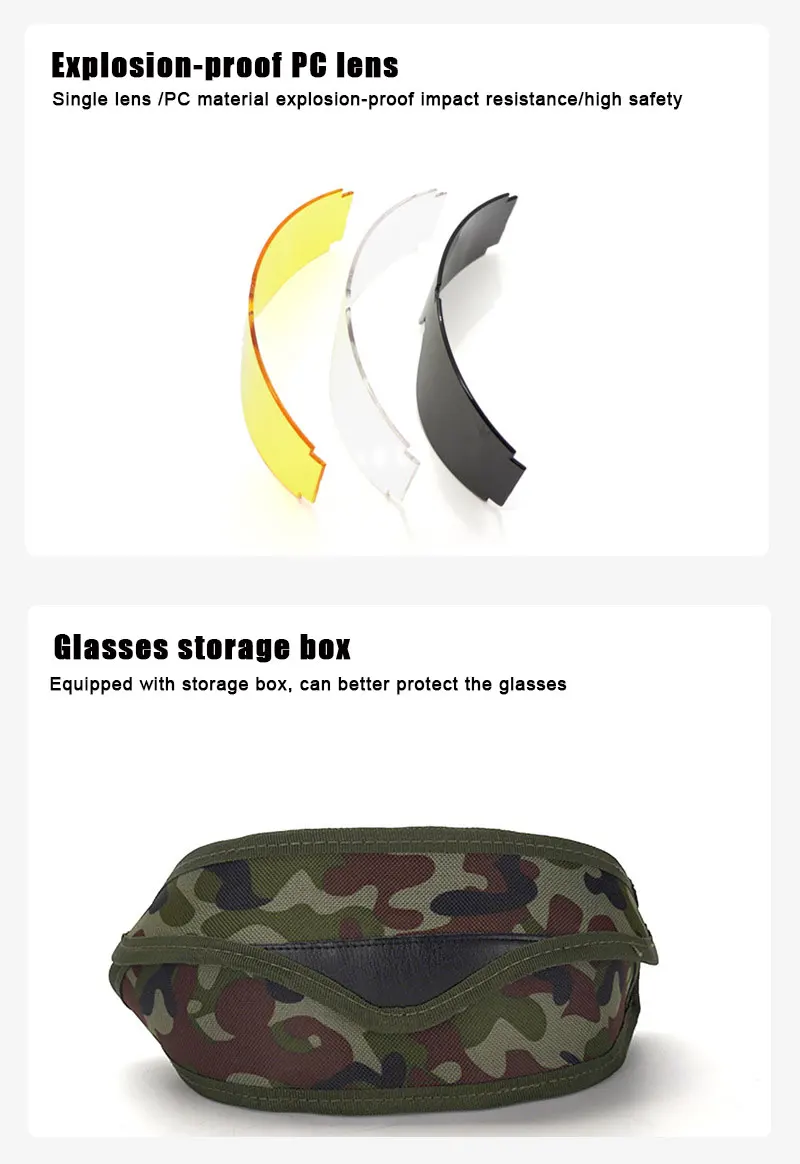 JSJM Gafas tácticas UV400 antiviento para tiro ciclismo montañismo - imagen 5