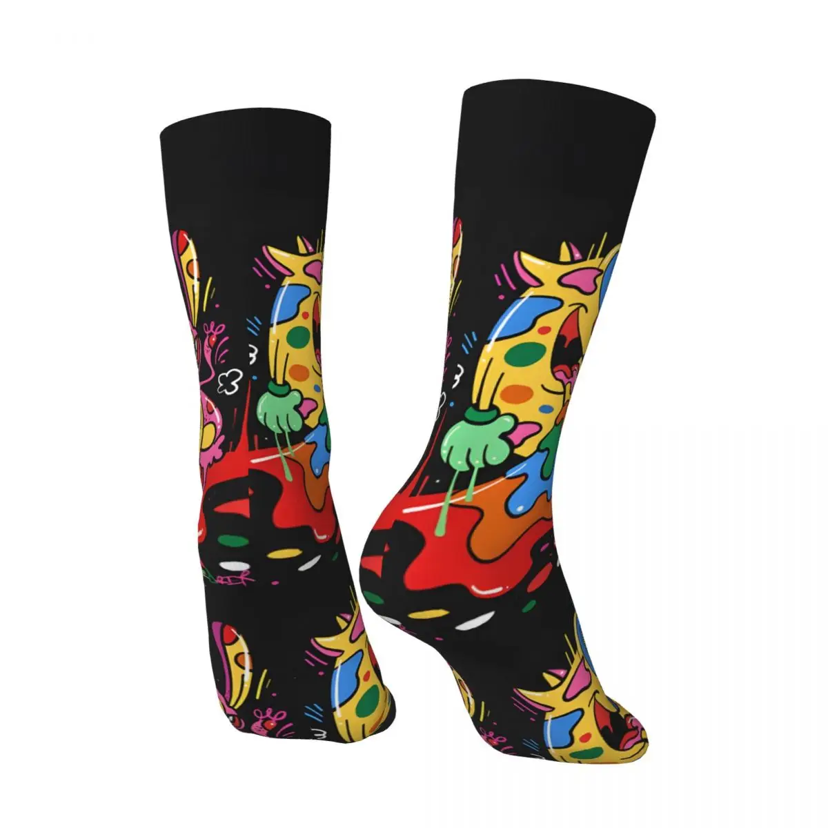 Funny Crazy Sock for Men Rainbow Ren And Stimpy Hip Hop Harajuku The Ren & Stimpy Show Seamless Pattern Printed Boys Crew