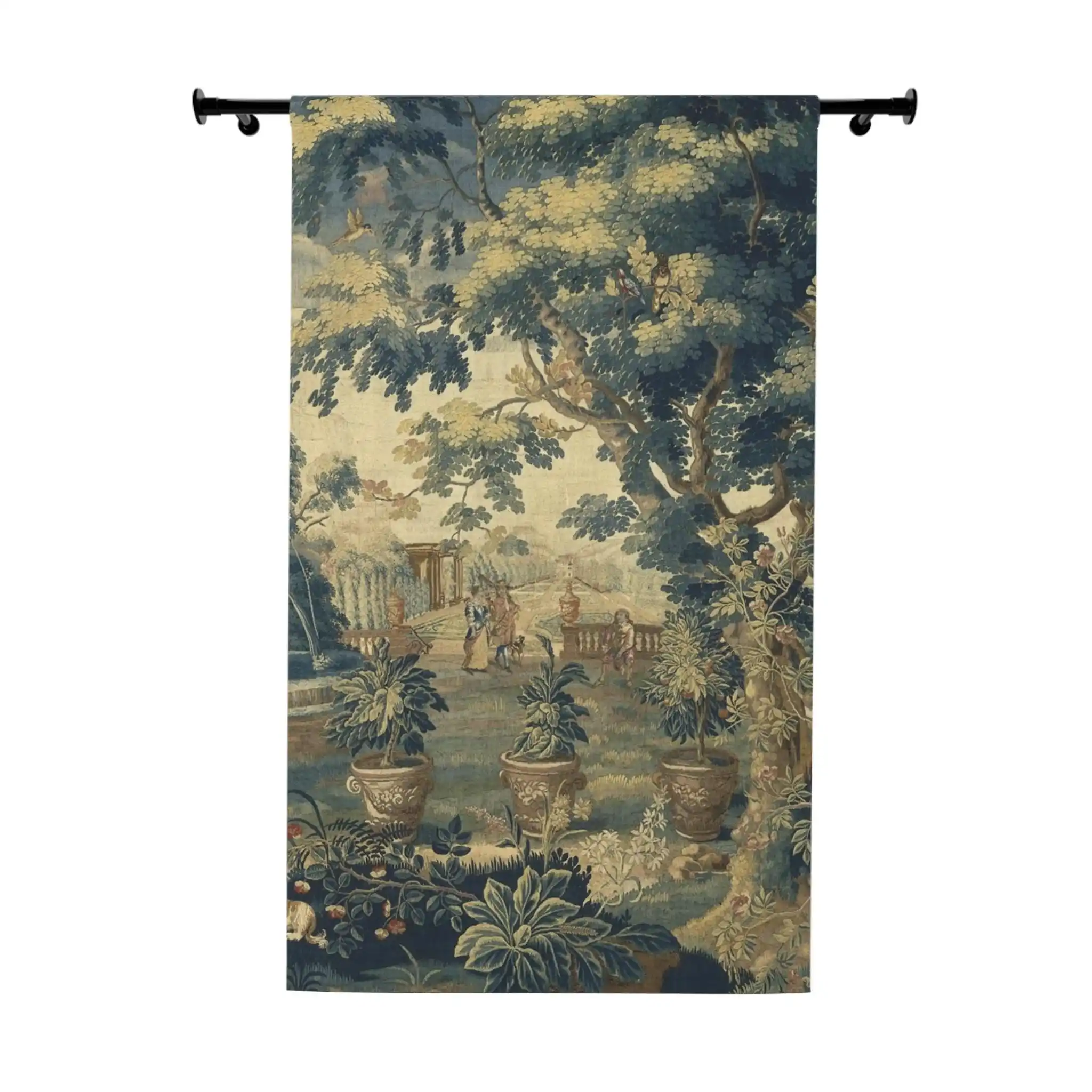 Vintage English Garden Mural Curtains for Living Room Home Decor Window Drapery Panels