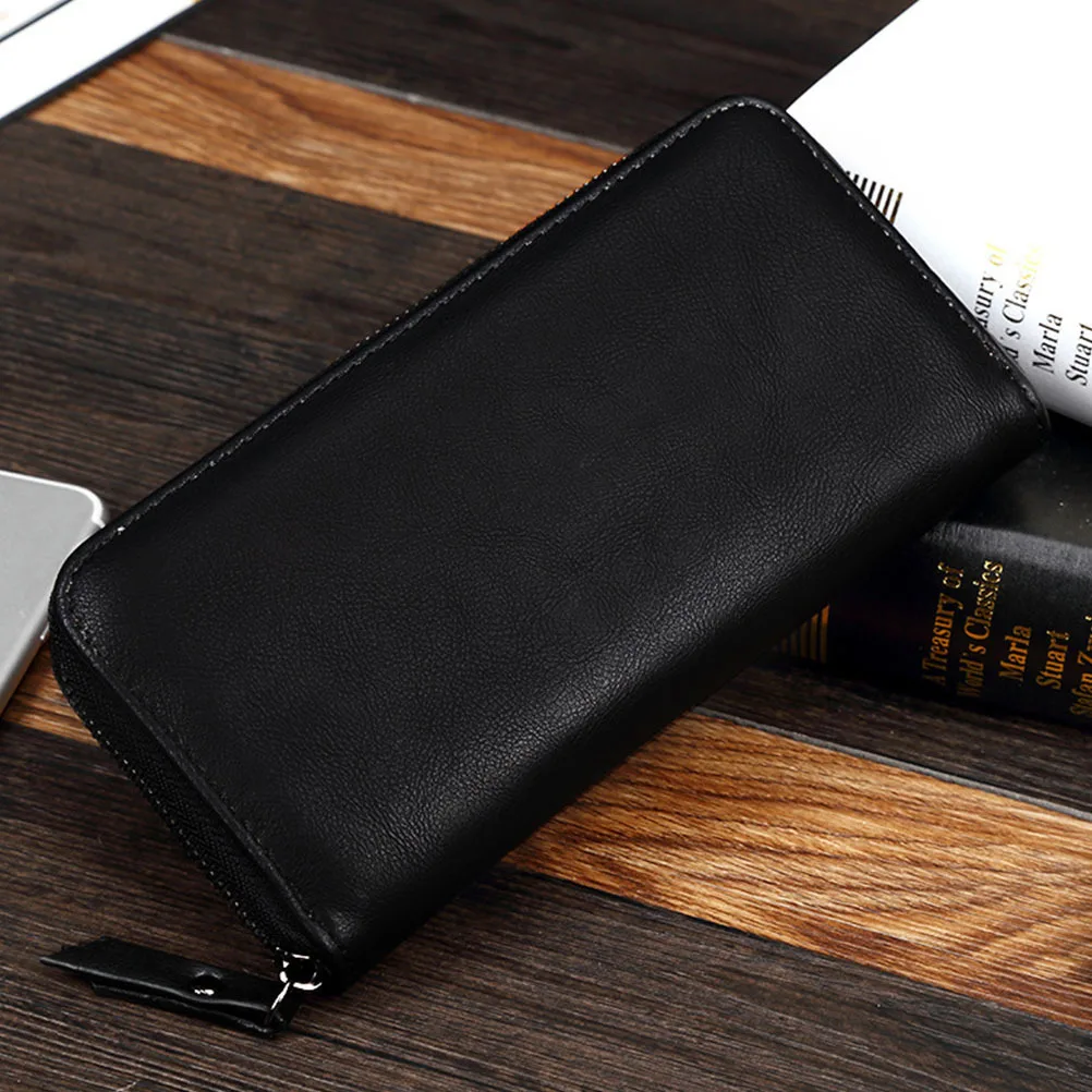 

1 Piece Long Wallet for Men Premium PU Multi-Function Zipper Design Large Capacity Stylish Portable Fashion Wallet