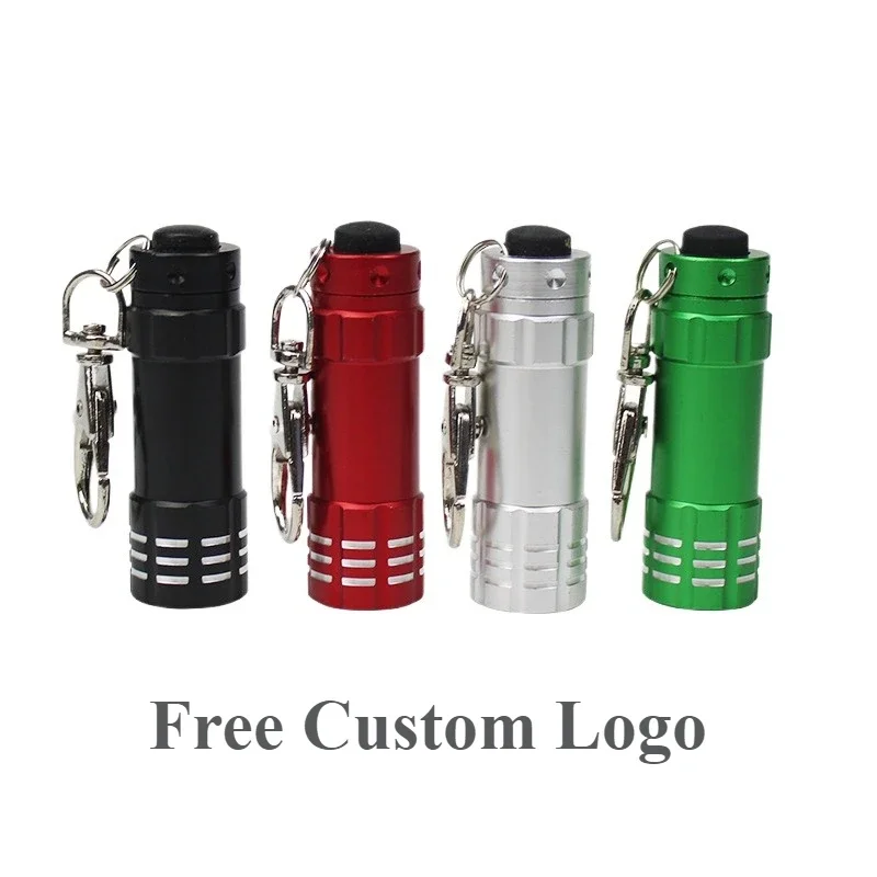 30PCS Free LOGO Keychain Flashlights Led Night Lights Engraving Text for Bussiness / Wedding / Party Gift