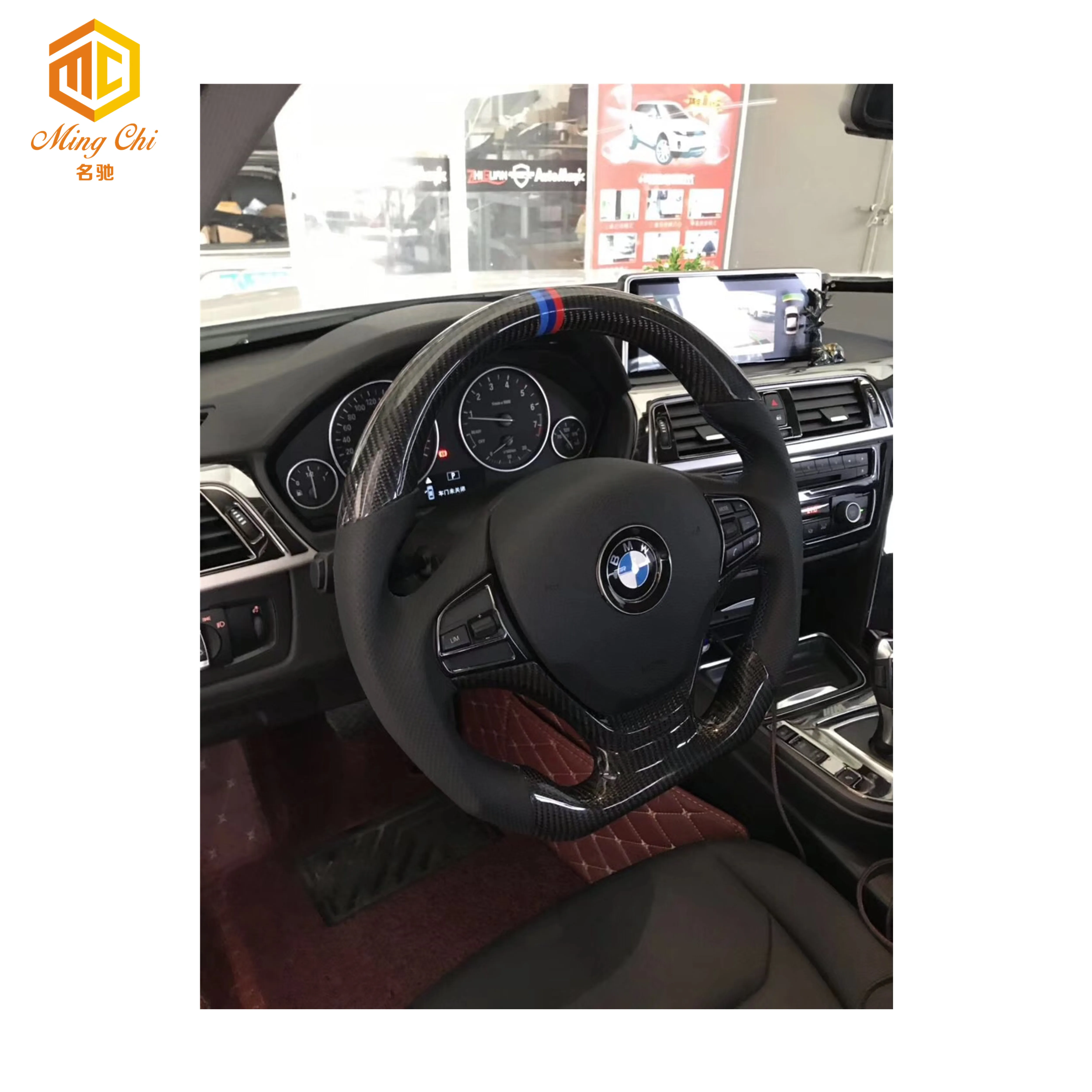 The customized glossy carbon fiber steering wheel is suitable for all modelsfor BMW F20 F22 F30 F32 F34 F36 F31 F10