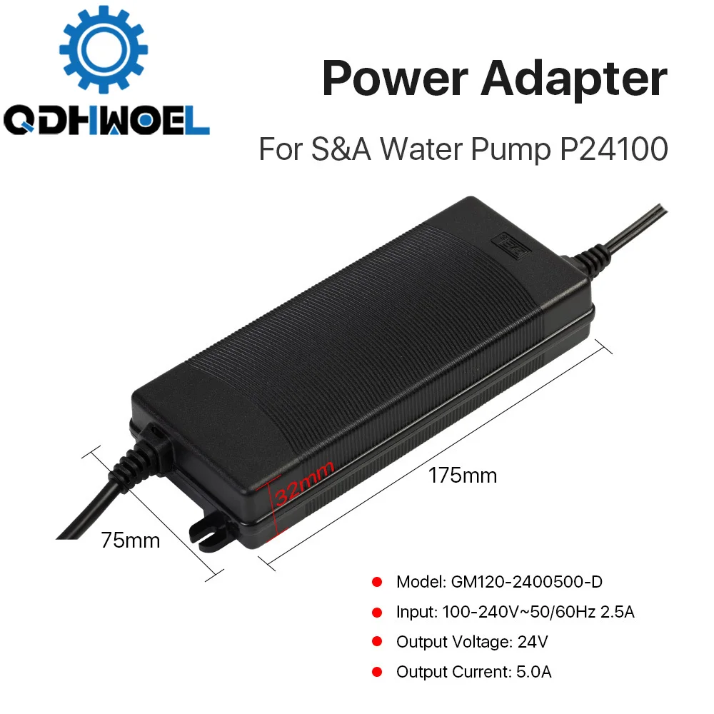 QDHWOEL 24V 1.5A 2A 5A Power Adapter For S&A Chiller Water Pump P24100 P2450 P2430 Replacement Supply