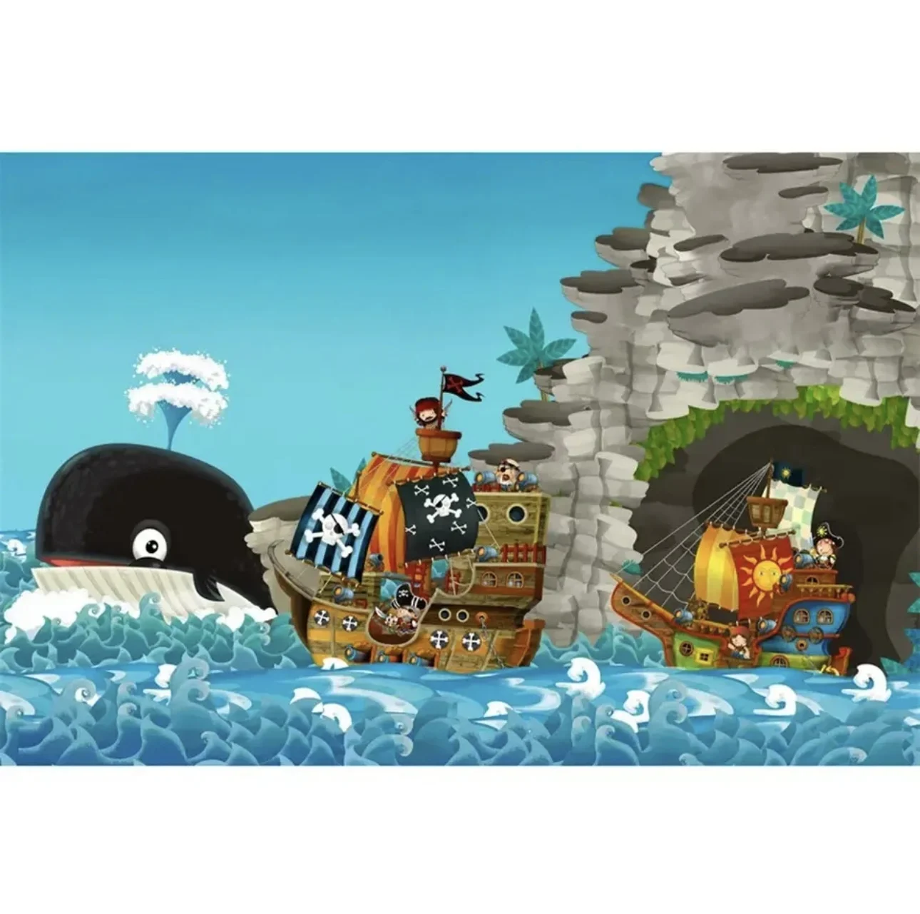 Wooden Plank Shooting Photography Backdrop Pirate Captain Treasure Map Cargo Ship Baby Birthday Photo Studio Background HH-01