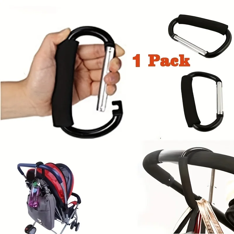 1pc 14cm/5.5inch Baby Stroller Hook, Large Hook With EVA Handle, Large Carabiner Clip Accessories, Organizer Hook