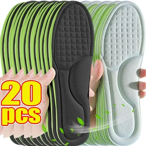 Imagen 2 del producto Plantillas ortopédicas de espuma viscoelástica Unisex, suaves, desodorantes, transpirables, accesorios deportivos antisudor, 1/10 pares