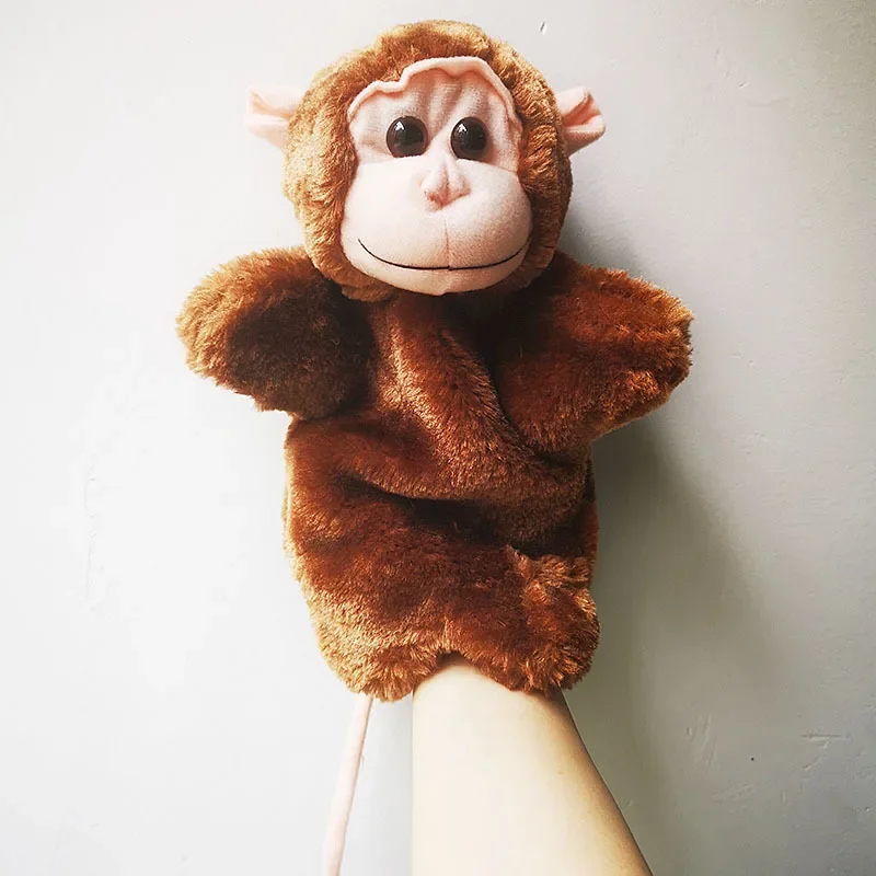 Monkey Hand Cartoon Plush Animal Finger Storytelling Doll