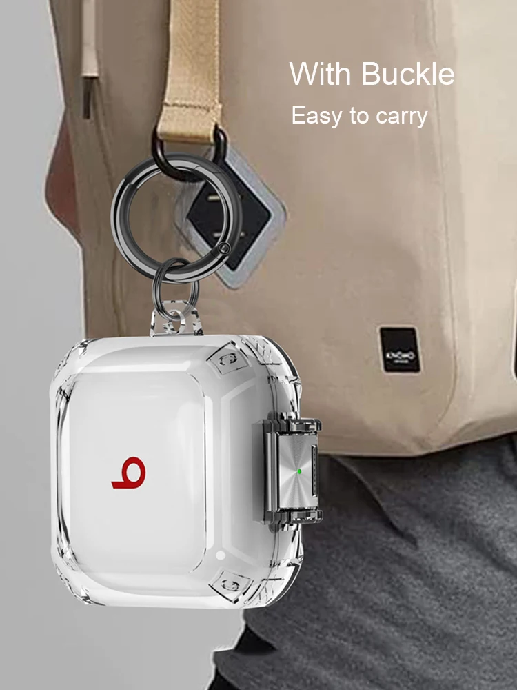 Transparente Cor TPU Hard Shell Case, All Inclusive Split Design, Fone de ouvido Compatível com Beats Fit Pro