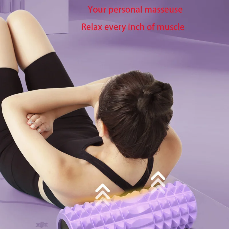 

Поролоновая колонна для йоги, бедра и теленка, идеально подходит для фитнеса, йоги, пилатеса и расслабления мышц, роликовый массажер с зубами волка