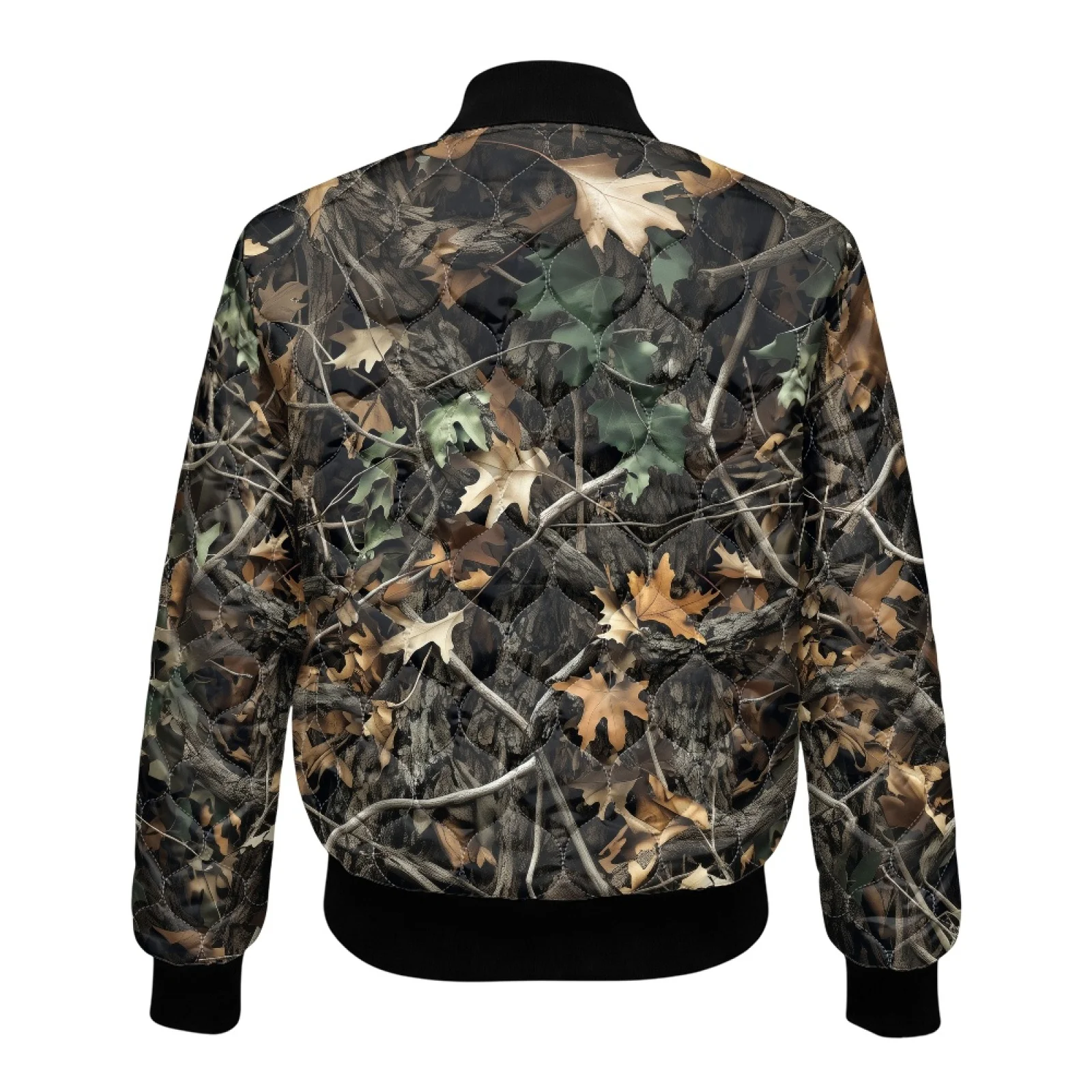 PENSTROLL Tree Branches Ladies Zip Front Quilted Padded Outerwear for Outdoor Comfortable Button down Coats for Winter