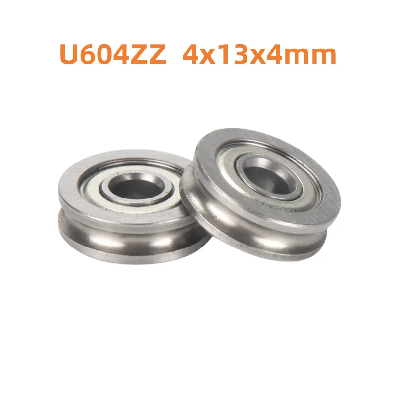 100pcs U groove pulley U604ZZ 4x13x4mm 604UU track guide roller bearing 4*13*4 mm 3d printer