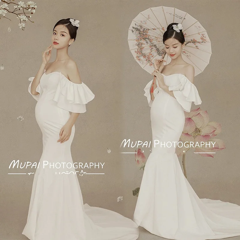 2024 New Maternity Photography Props Dresses For Pregnant Women Clothes Maternity Dresses For Photo Shoot Pregnancy Dress