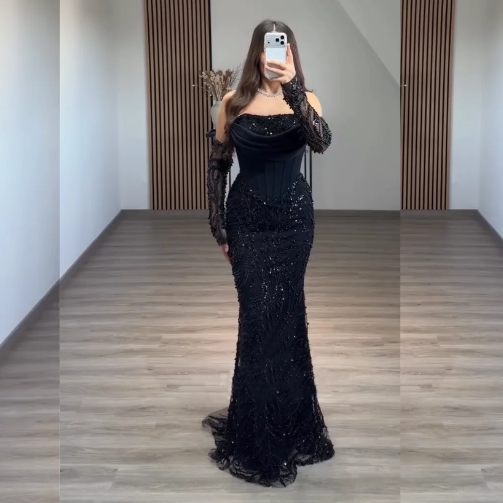 

Customized Women Luxury Evening Dress Off-the-shoulder Mermaid Long Dresses Bespoke Occasion Sparkle Gorgeous Party Gown