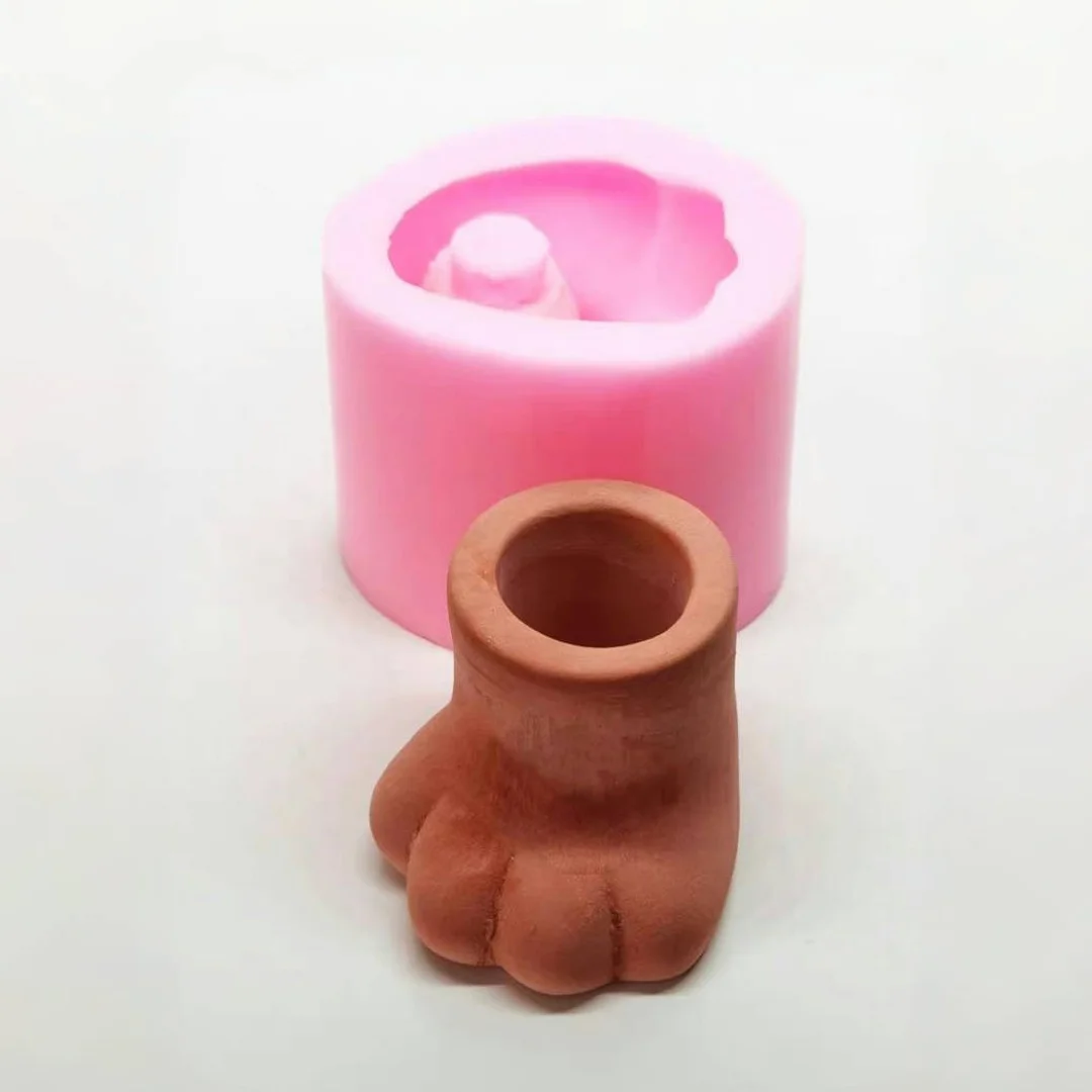 Cat\'s Paw Shape Flowerpot Silicone Mold Cute Claw Succulent Concrete Pot Mold Gypsum Epoxy Resin Microlandscape Moulds