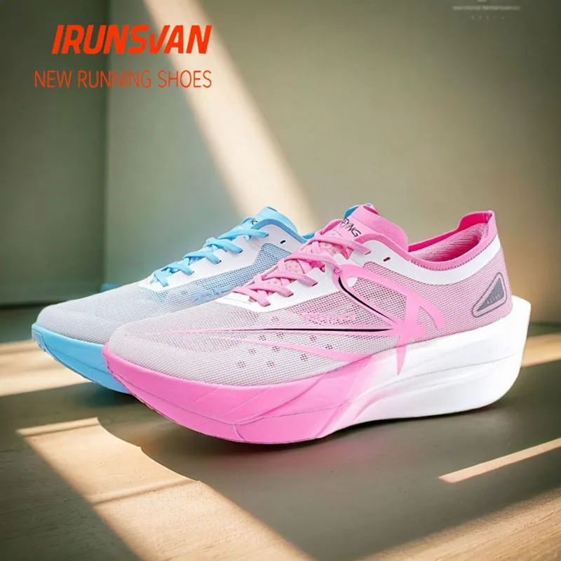 

IRUNSVAN Zhuguang 1.0 Carbon Plate Running Shoes Mesh Upper Soft Sole Ultra Lightweight Marathon Unisex Men Women 240126