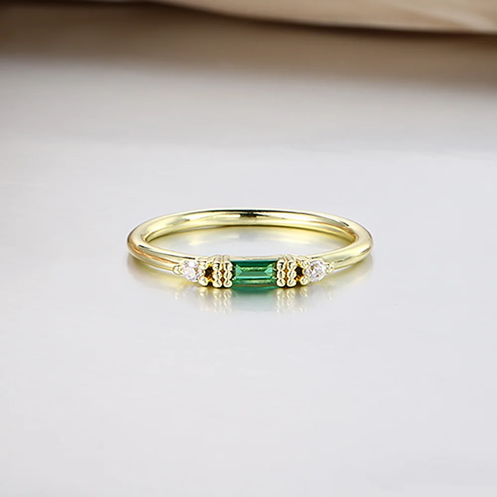 Thin Dainty Rings For Women Elegant Mini 3 Color Crystal OL Rose Gold Color Working Gift Fashion Jewelry KCR065