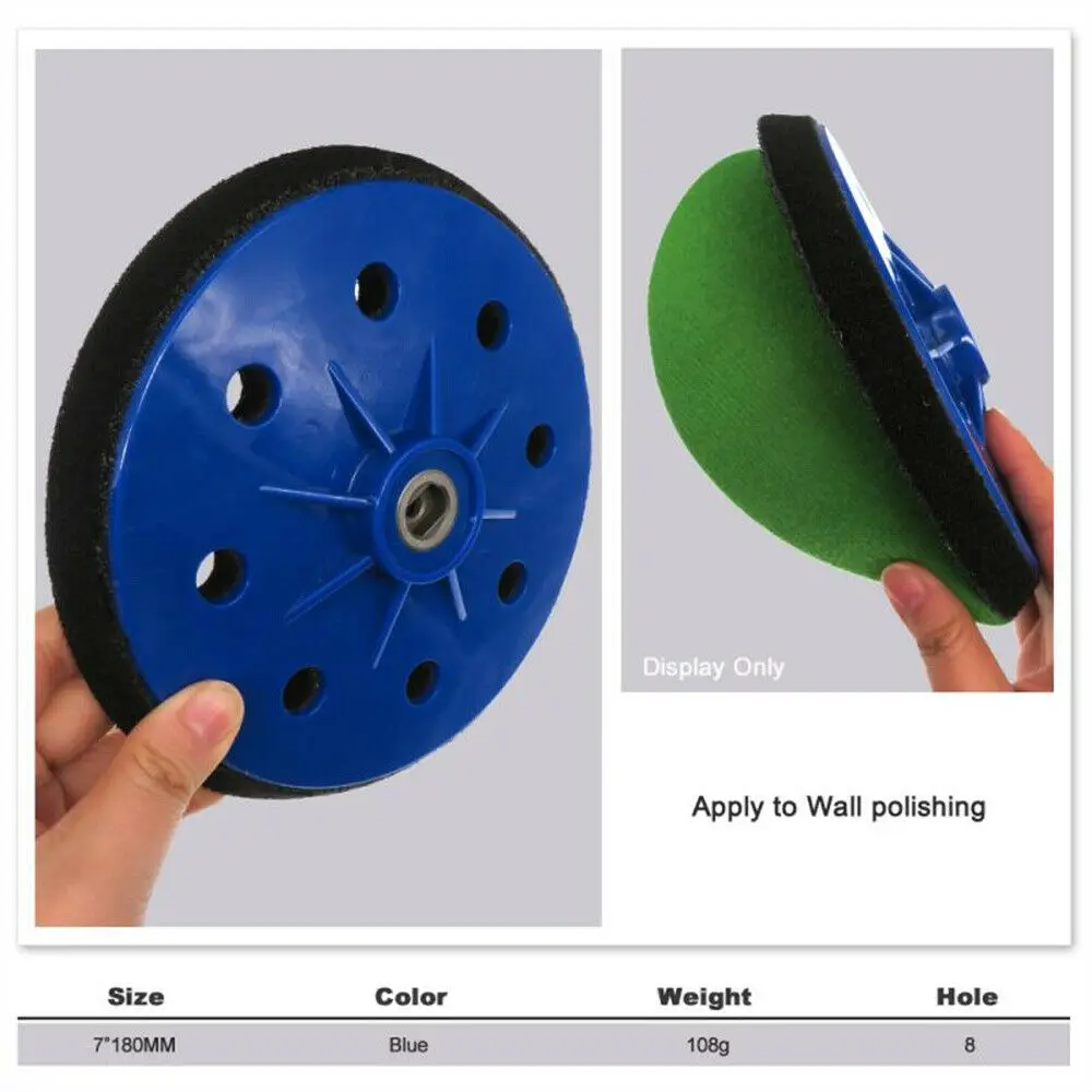 7 "นิ้ว180Mm 8 Hook & Loop Backing แผ่นดิสก์ M10 Abrasives สำหรับขัดกระดาษทรายและบด