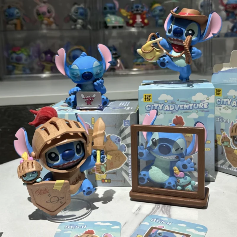 

Kawaii Disney Stitch City Adventure Series слепая коробка аниме фигурка Stitch коллекция украшение для рабочего стола модель игрушка подарок на день рождения
