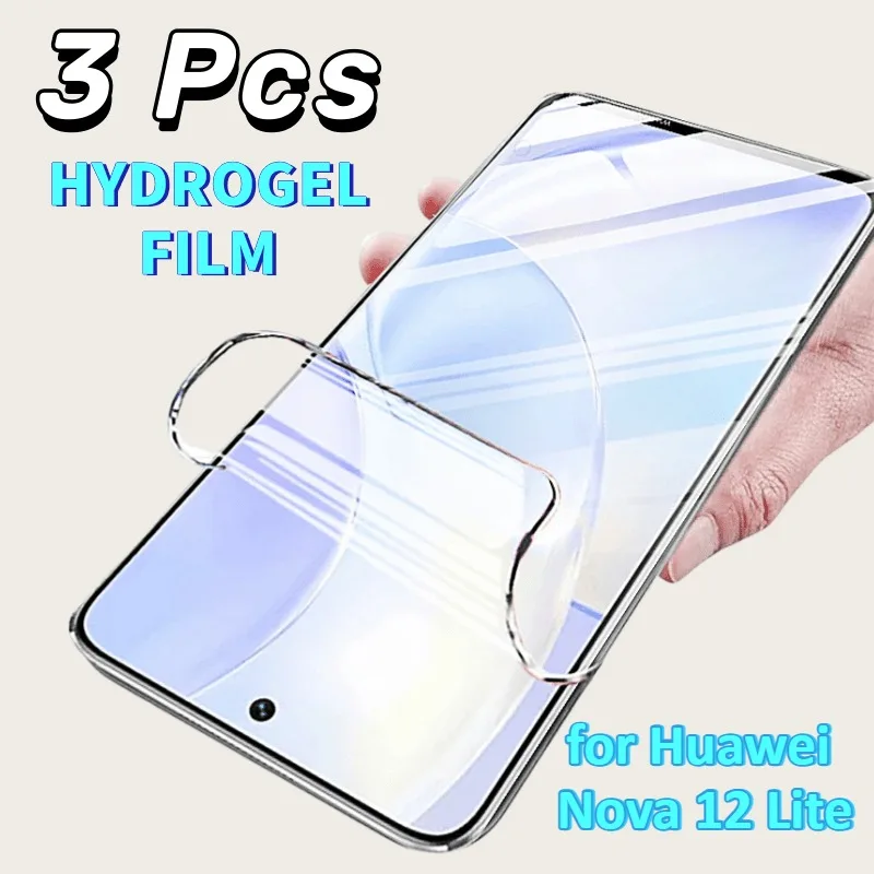 Film Hydrogel transparent, couverture complète, haute sensibilité au toucher, pour Huawei Nova 12 Lite 12s 11i 11 Pro Nova 13 Pro 9 SE 5G, 3 paquets