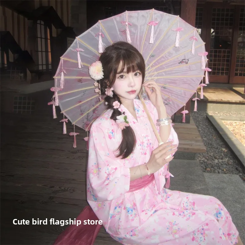 

Pink Lace Kimono Costume Women's Formal Wear New Sle Photoaphy Studio Props loween Outfit Soft Romantic Japanese Kimono