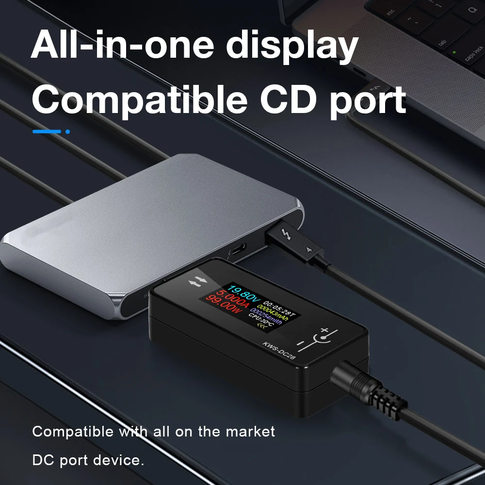 KWS-DC28 TFT Color Screen DC Interface Tester Voltage Current Meter Volt Detector Ammeter Cell Phone Charging Testing Device