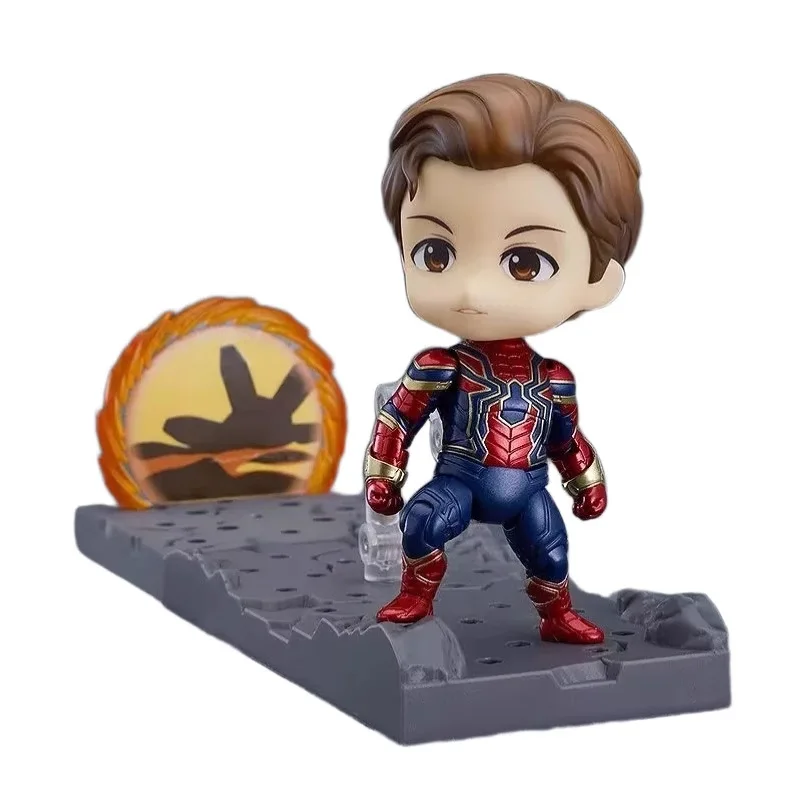 

Deluxe Edition Q Clay Figure Movable & Changeable Face Superhero Red Blue Armor with Mechanical Spider Arms