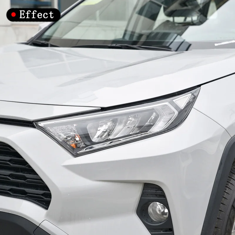 도요타 RAV4 XA50 자동차 헤드라이트 보호 필름 프론트 라이트 투명 스모크 블랙 TPU 스티커, 2019 2020 2021 2022, 2 피스