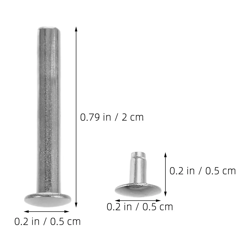 20Sets Hand Fan Shaft Repair Kit Stainless Steel Axle Rivets Nuts Fasteners Compatible with Silk Paper Bamboo Cloth Folding Fans