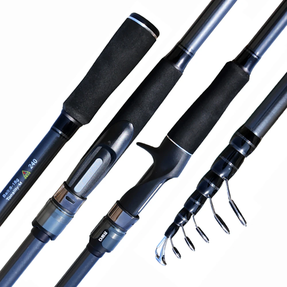 Imagem -02 - Telescópica Isca Vara de Pesca Kit de Carretel com Linha de Pesca Isca de Gancho Conjunto Completo Bass Fishing Rod Carretel de Fundição 8kg Max Drag 1.83.0m