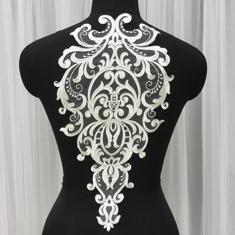 New High-quality European Pattern Embroidered Lace Decal Fabric,handmade Wedding Veil,clothing Background Decoration Accessories