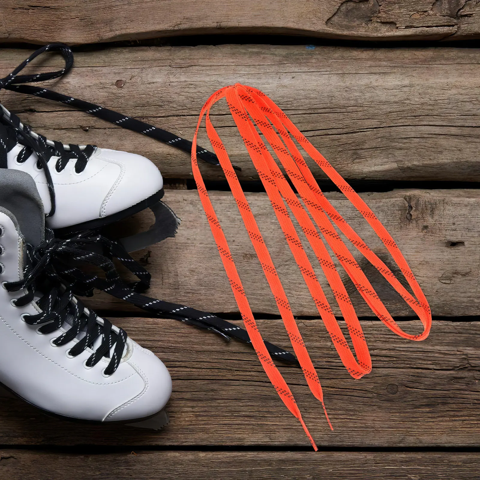 

1 пара прочных вощеных плоских шнурков для хоккейных коньков, роликовых коньков, фигурных коньков, для молодежи и взрослых