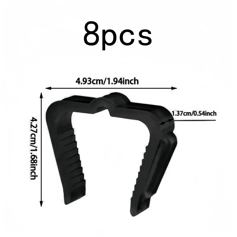 Sturdy Black Outdoor Light Clips 8 pcs, Hold Christmas Lights on Eaves, Fences and Gutters, Easy Install