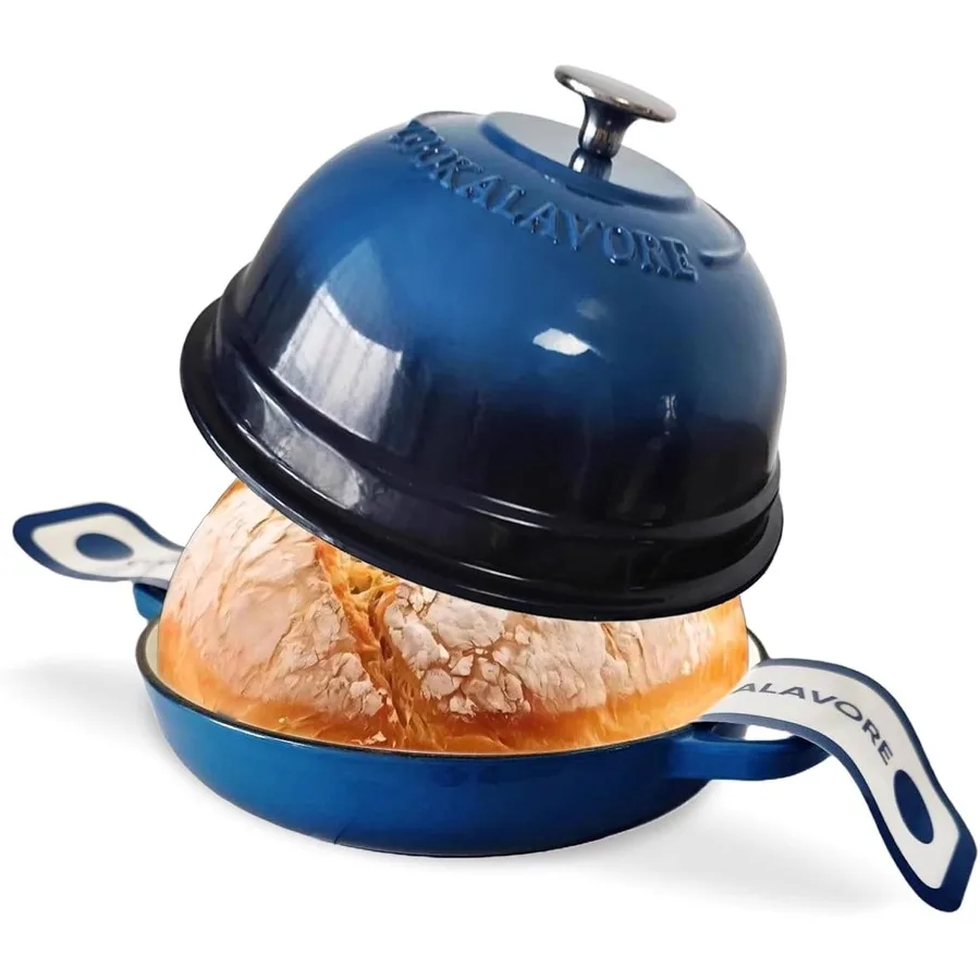 

6-литровая эмалированная голландская печь для выпечки хлеба с крышкой Идеально подходит для выпечки и домашнего хлеба с толстым покрытием 10,5 дюймов.